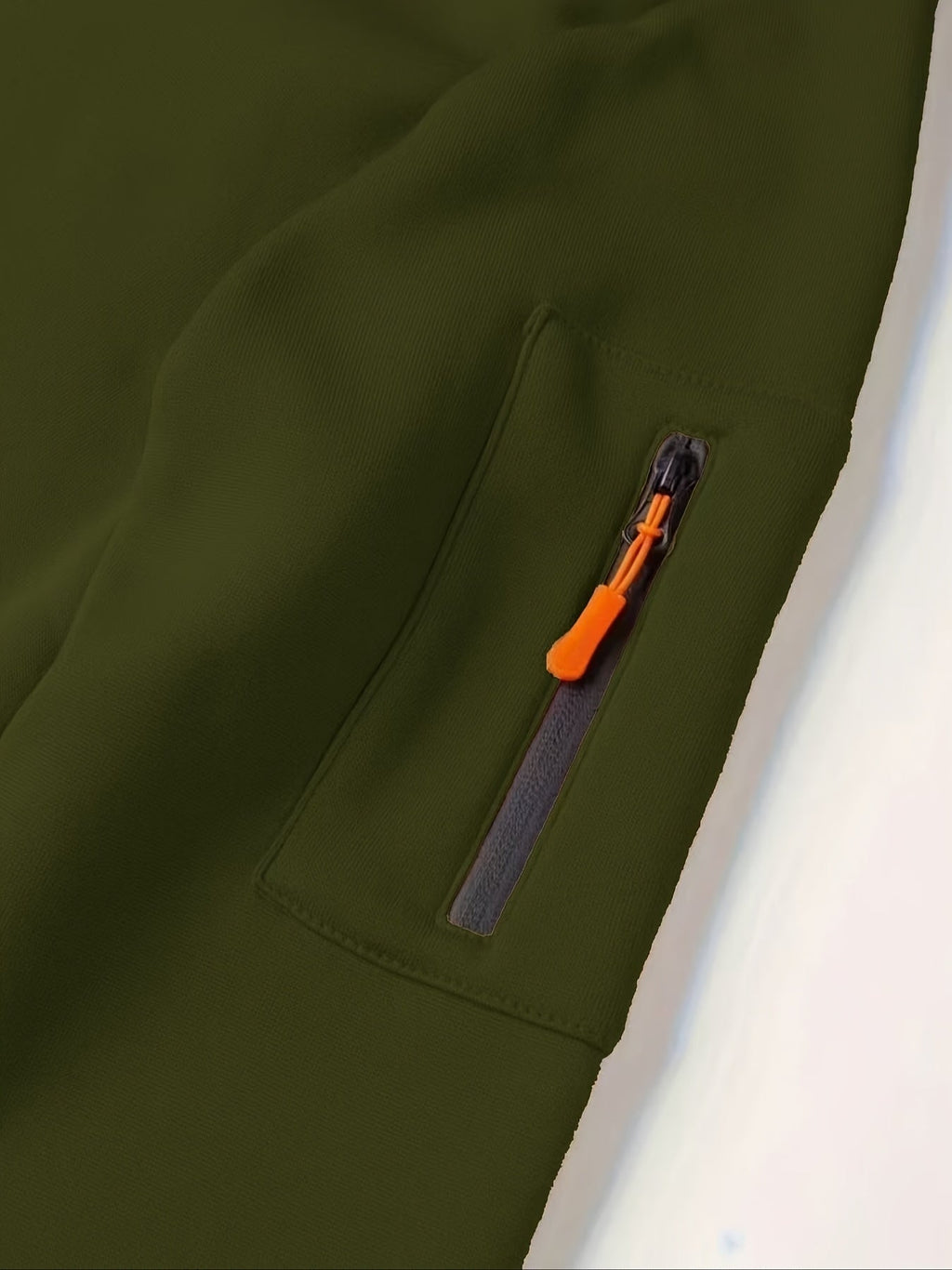 Men's Full-Zip Hooded Sweatshirt with Sleeve Detail