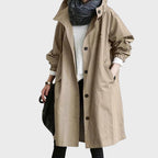 Women’s Long Hooded Button-Front Coat