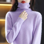 Women’s Turtleneck Sweater with Ribbed Trim