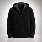 Men’s Textured Knit Hooded Zip-Up Sweater