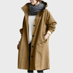 Women’s Long Hooded Button-Front Coat