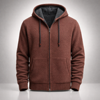 Men’s Textured Knit Hooded Zip-Up Sweater