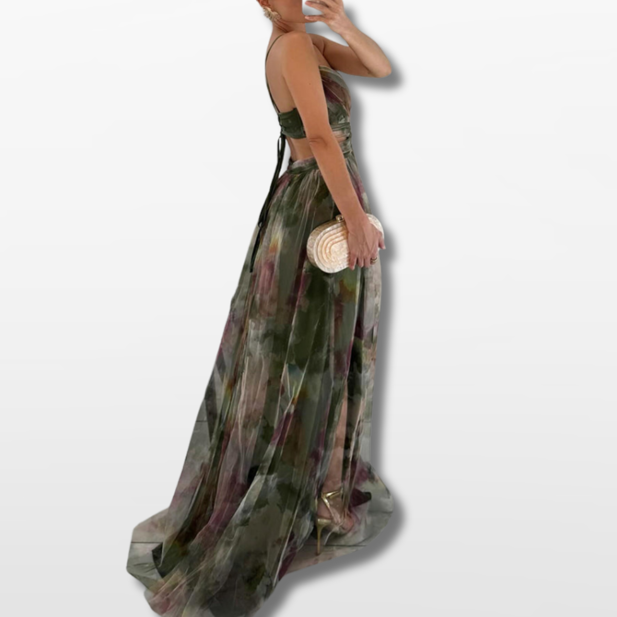 Women Pleated Maxi Dress Elegant Flow