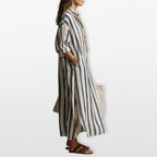 Women’s Striped Maxi Shirt Dress