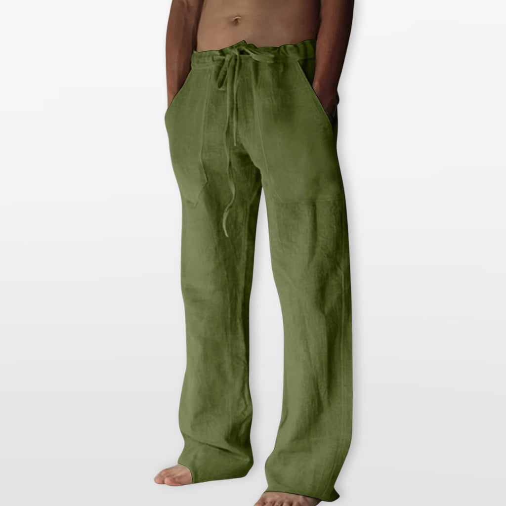 Men’s Wide Leg Pants Drawstring Trousers