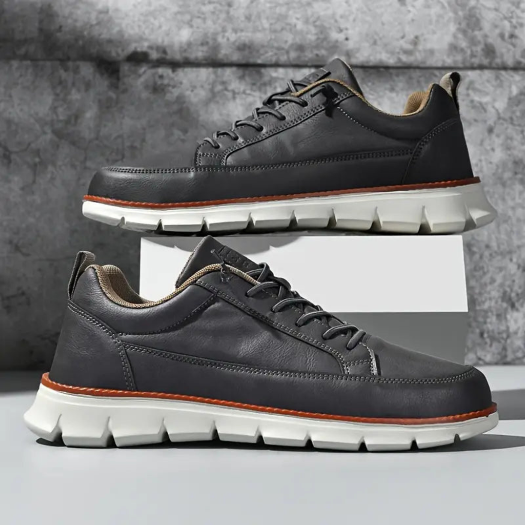 Men Minimalist Casual Leather Sneakers