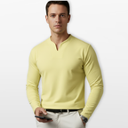 Men Long Sleeve V Neck Shirt Slim