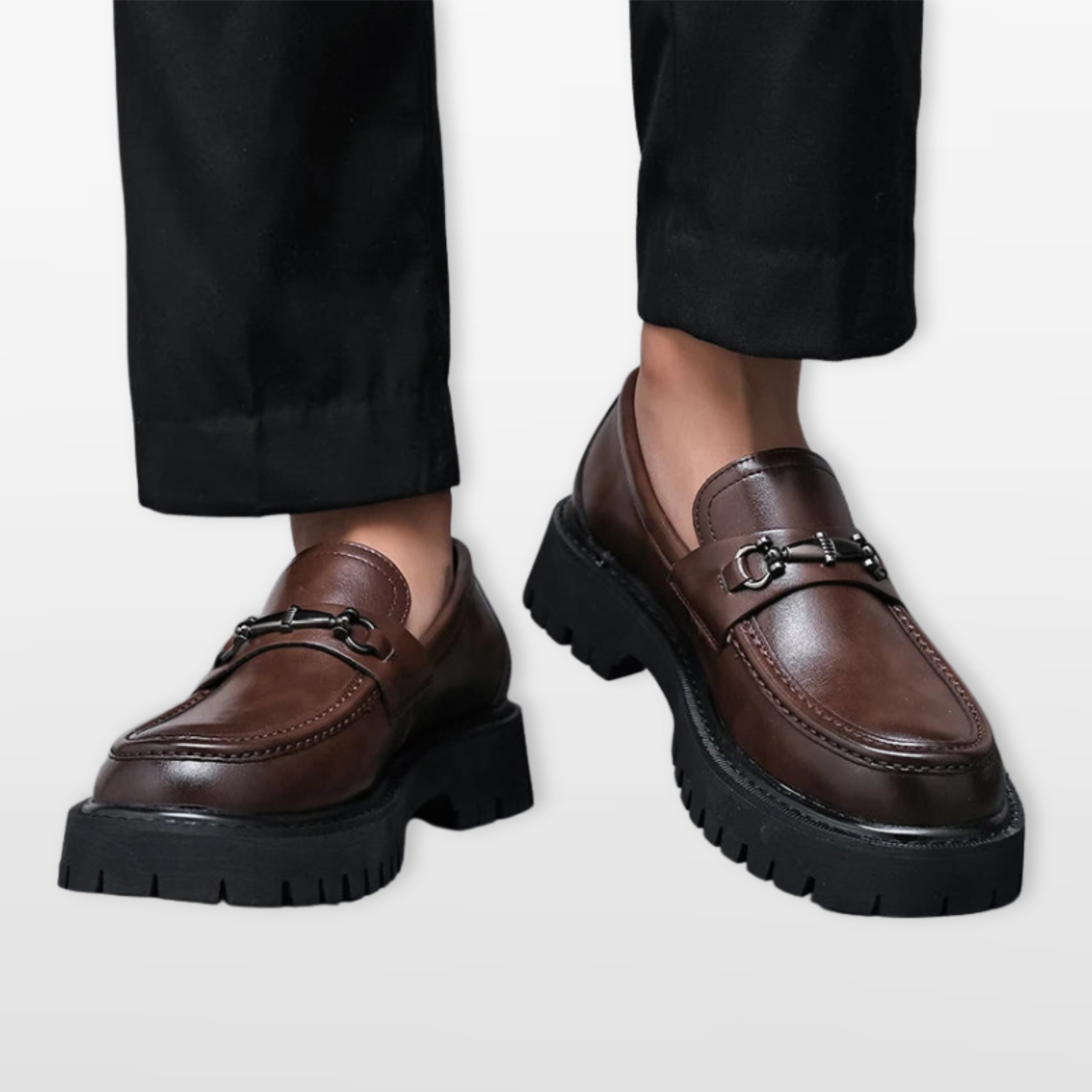 Men’s Chunky Loafers Platform Slip-On Shoes