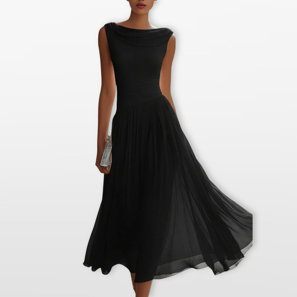 Women’s Elegant Pleated Midi Dress