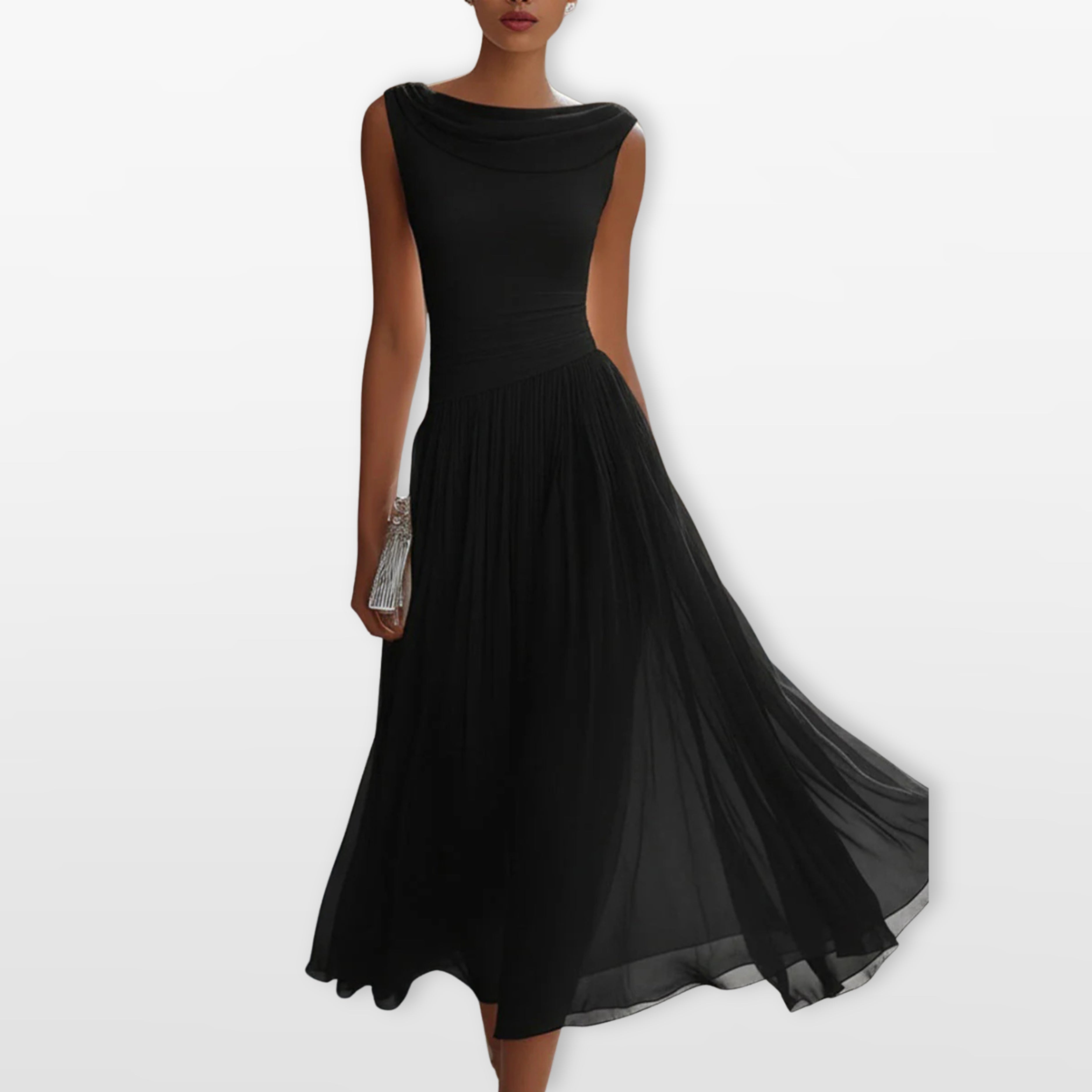 Women’s Elegant Pleated Midi Dress