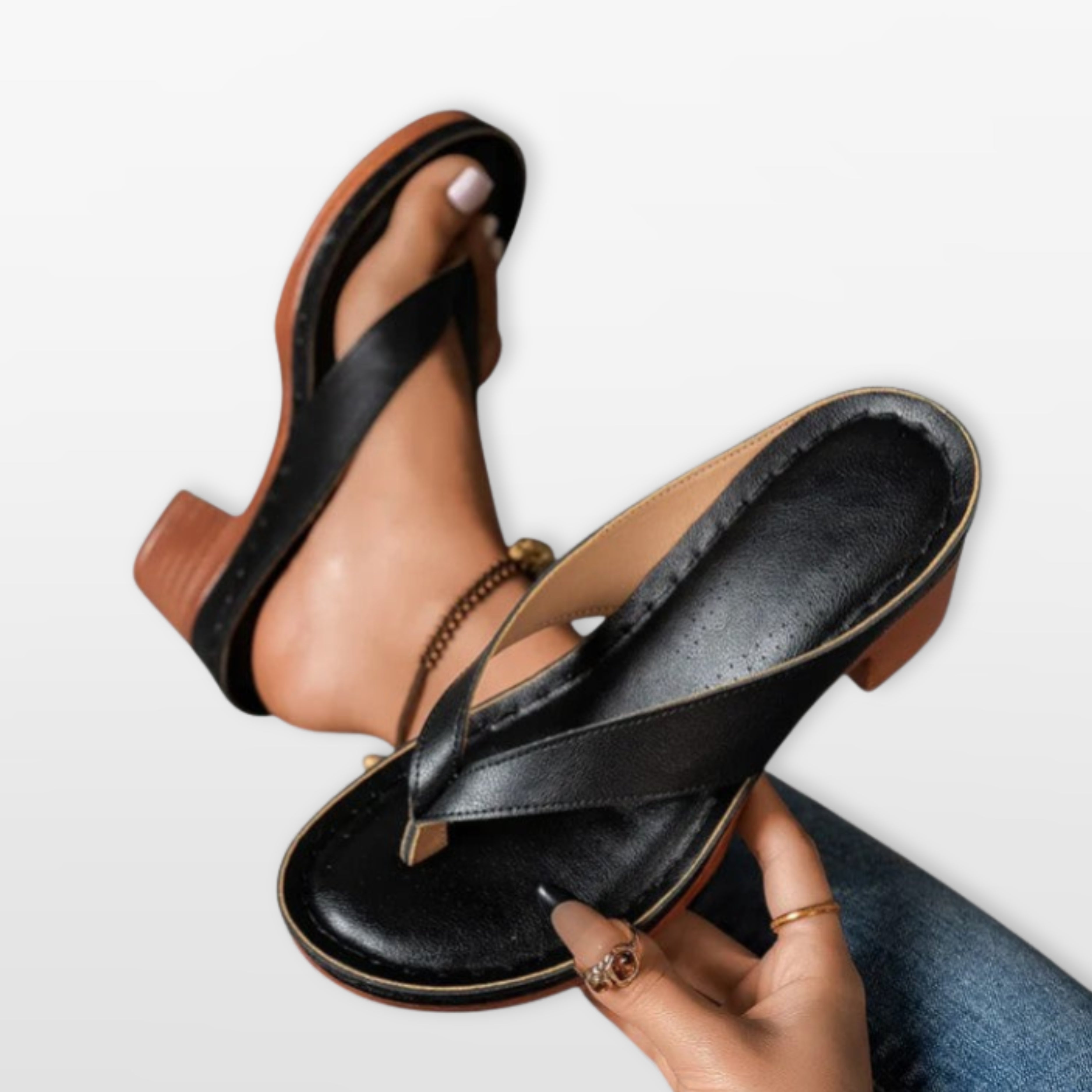 Women Low Heel Flip Flop Sandals