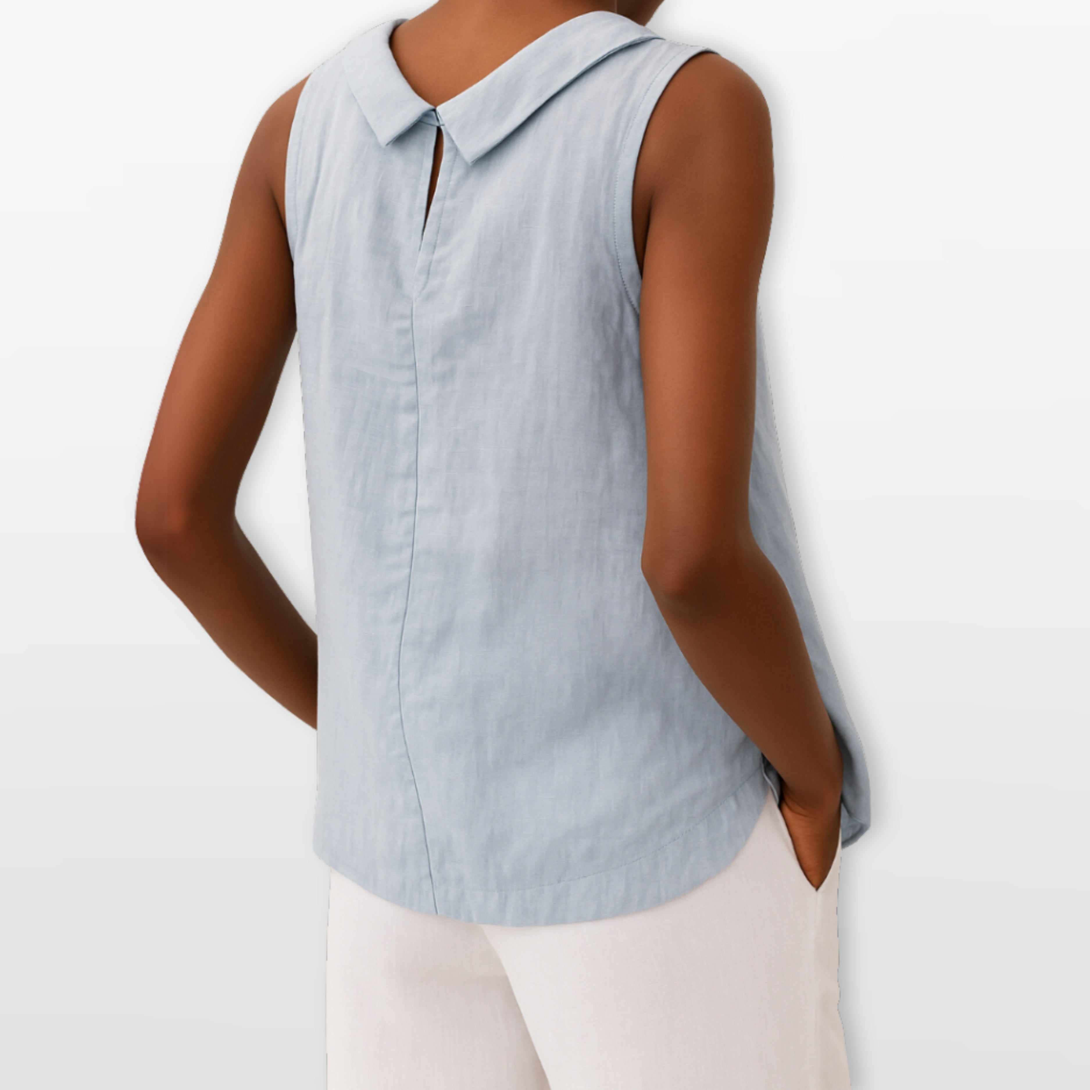 Women Sleeveless Draped Blouse