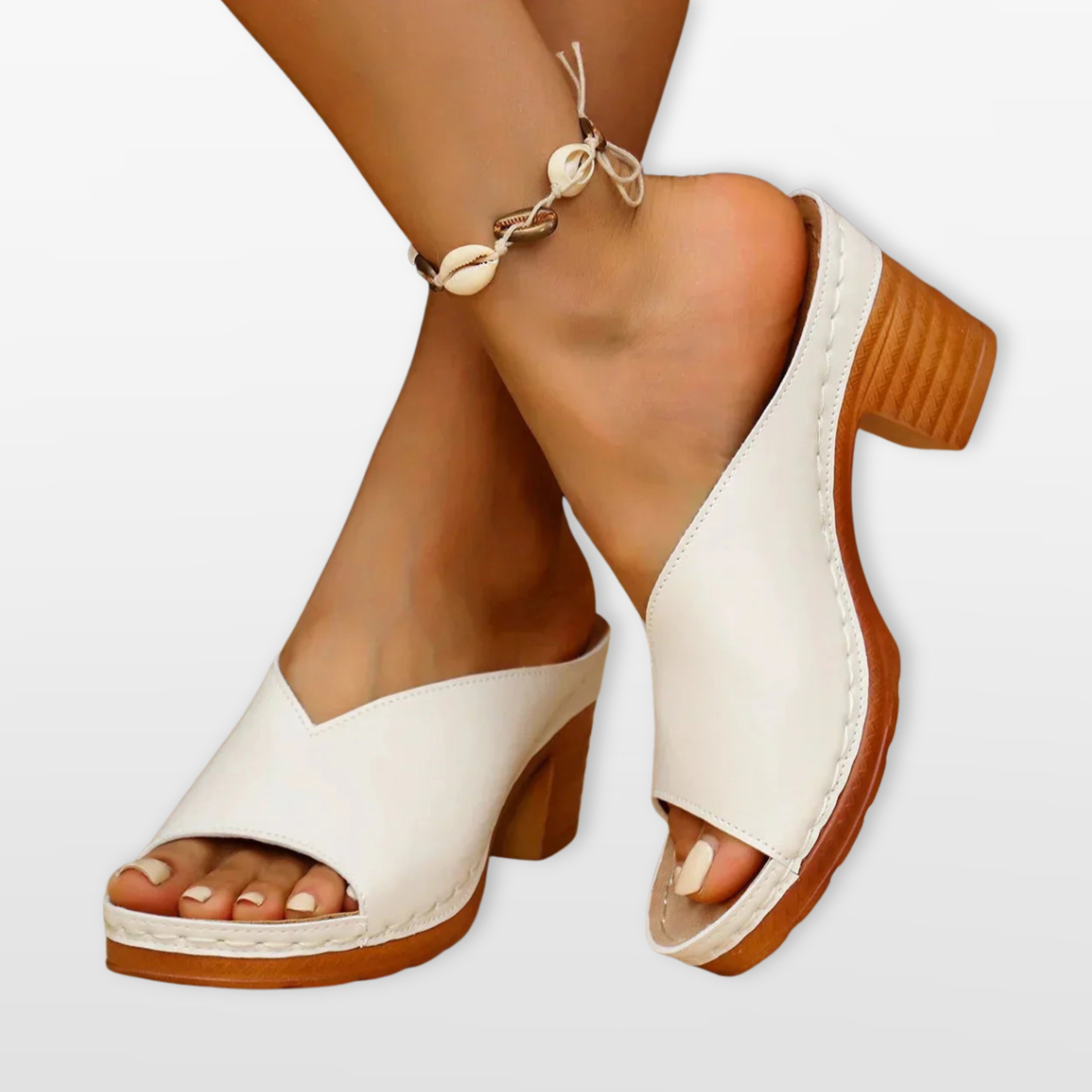 Women Block Heel Mule Sandals