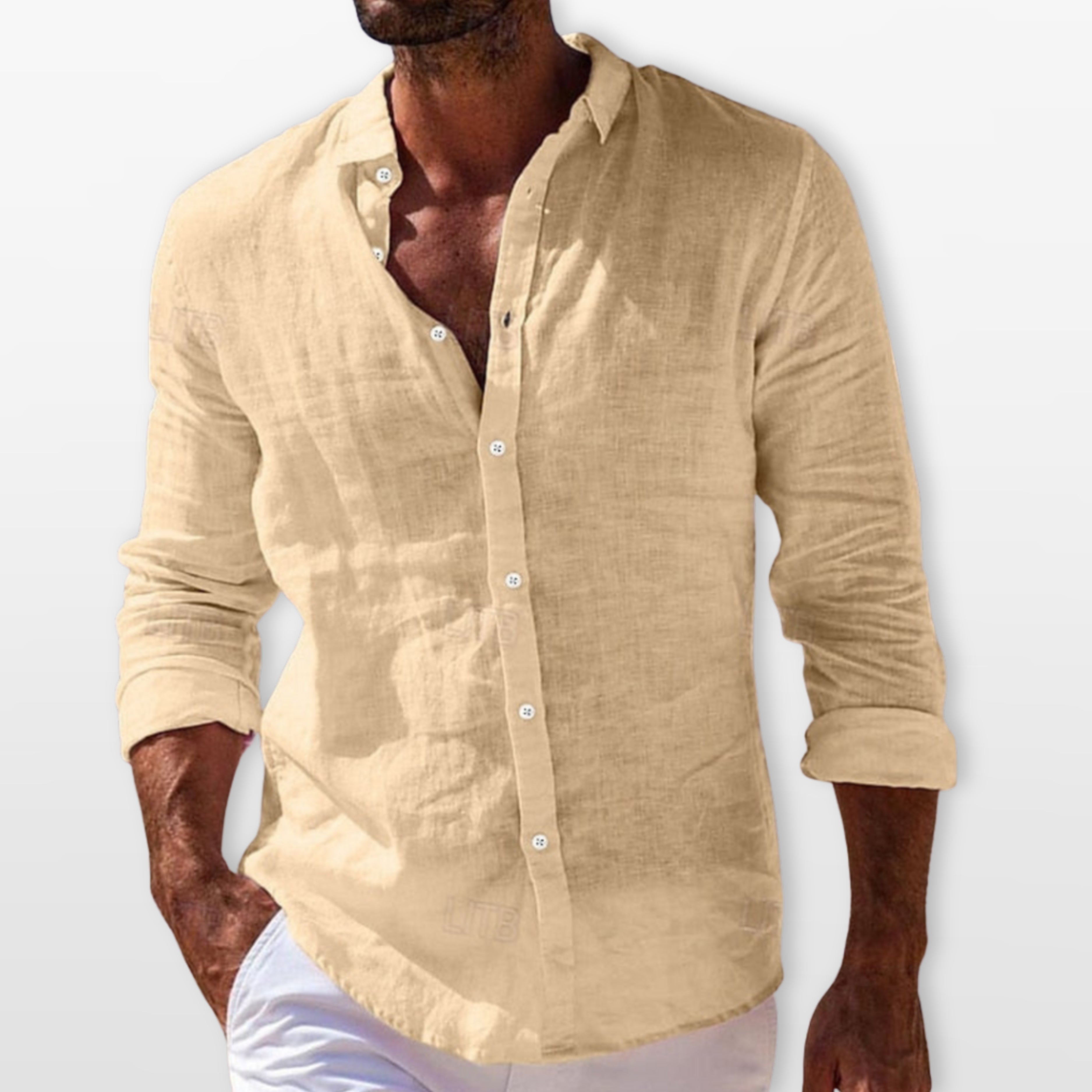 Men’s Linen Shirt Lightweight Button Up