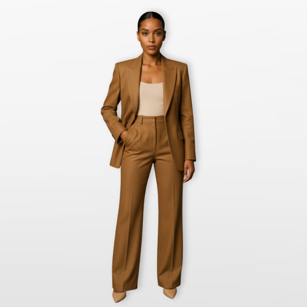 Women Tailored Blazer Pants Suit Elegant