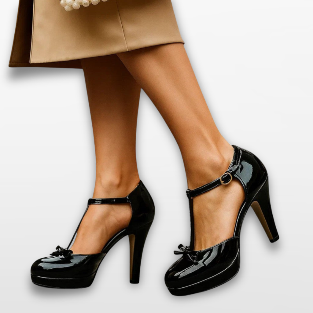 Women Elegant T-Strap Platform Pumps