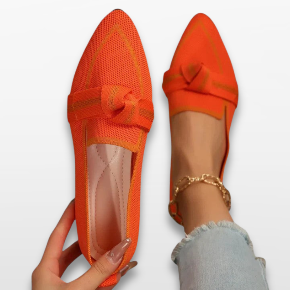 Women Orthopedic Pointed Toe Knot Loafers