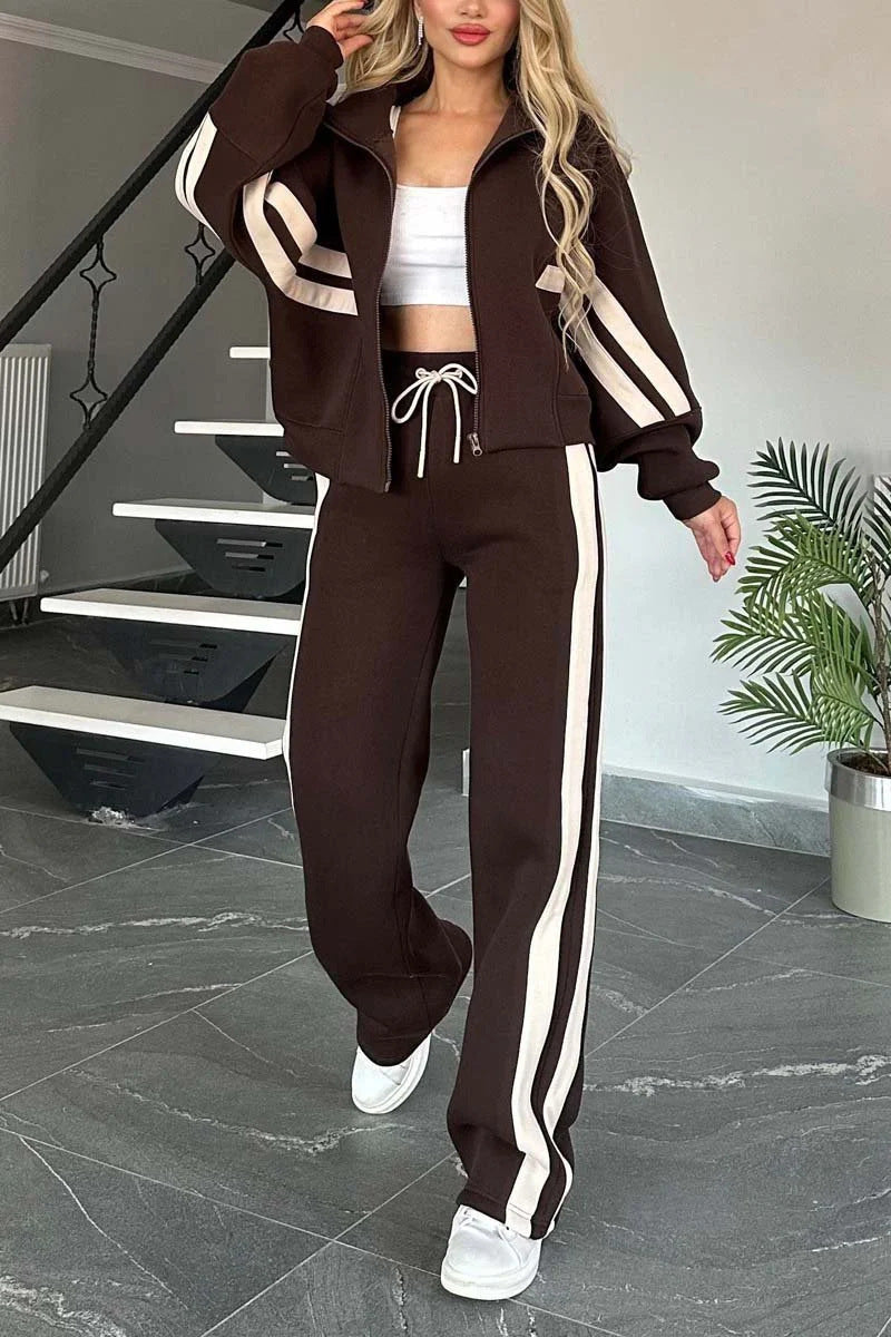 Women's Zip Up Tracksuit Set