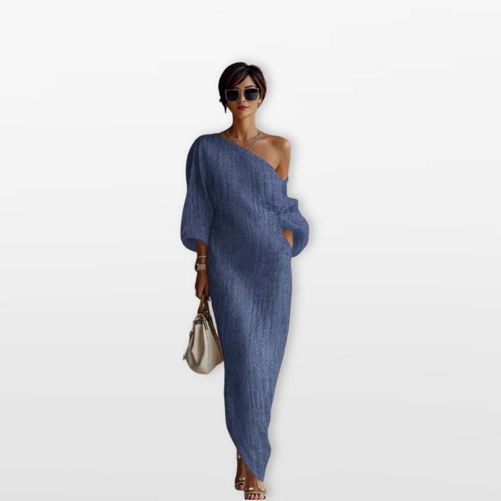 Women’s One Shoulder Maxi Dress Elegant Fit