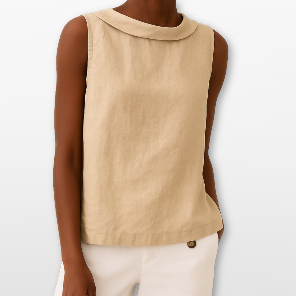Women Sleeveless Blouse Elegant Minimal Top