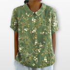 Women Floral Collar Blouse Casual Top