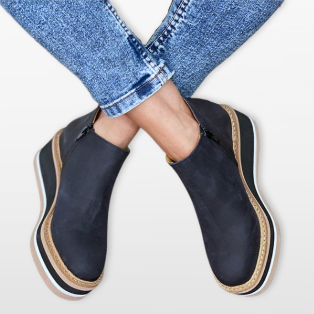 Women Platform Ankle Boots Slip On