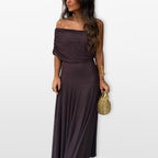 Women’s Off Shoulder Maxi Dress Mesh Elegant