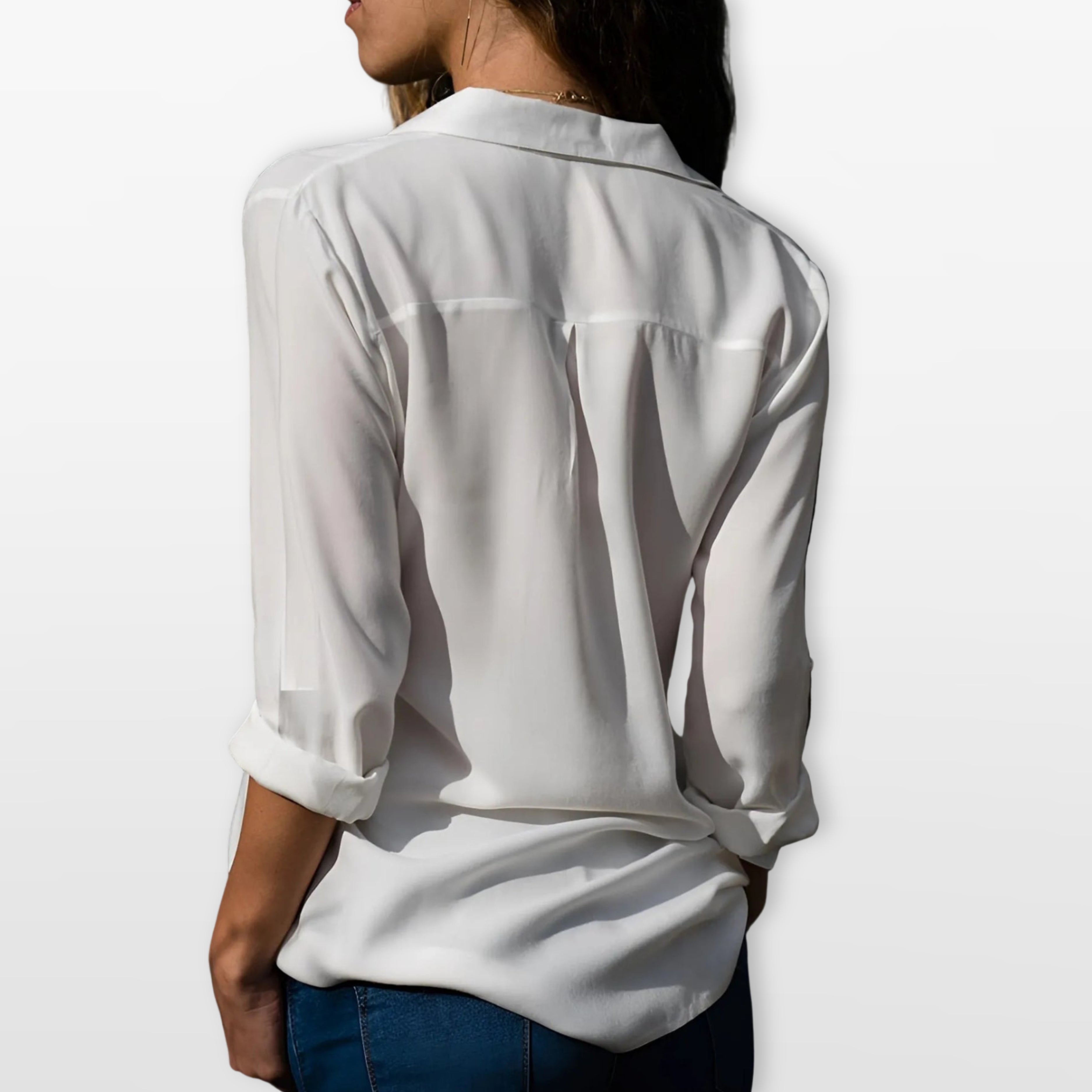 Women’s Button Down Blouse V Neck Shirt