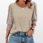 Women’s Long Sleeve Puff Sleeve Blouse Smocked Cuff