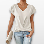 Women Embroidered Button Blouse Elegant Top
