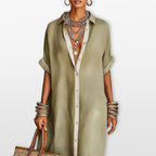 Women’s Maxi Shirt Dress Oversized Button