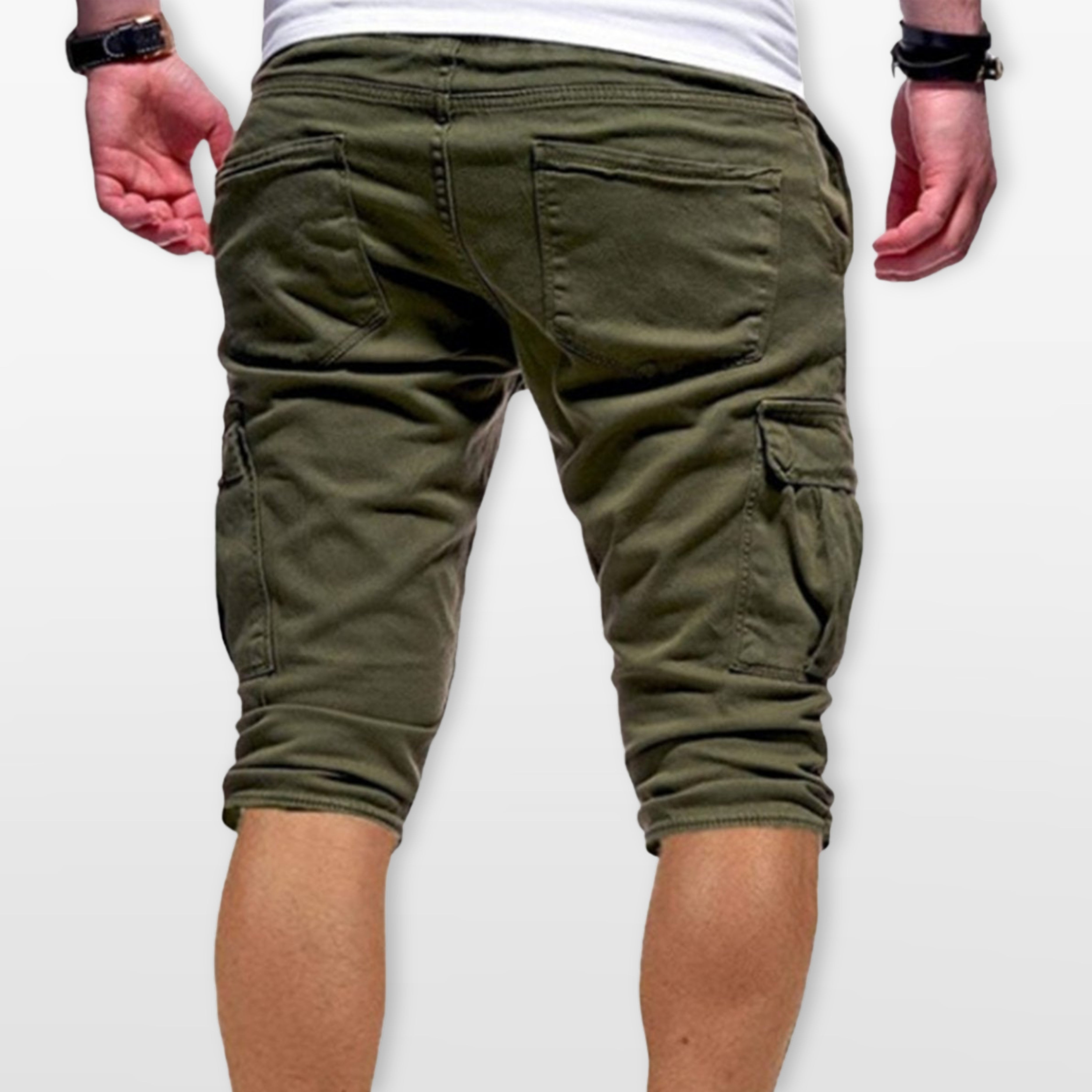 Men Cargo Shorts Drawstring Utility Pockets