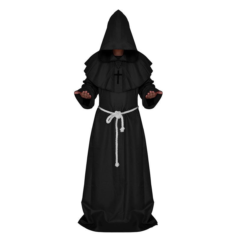 Unisex Halloween Hooded Monk Costume Robe
