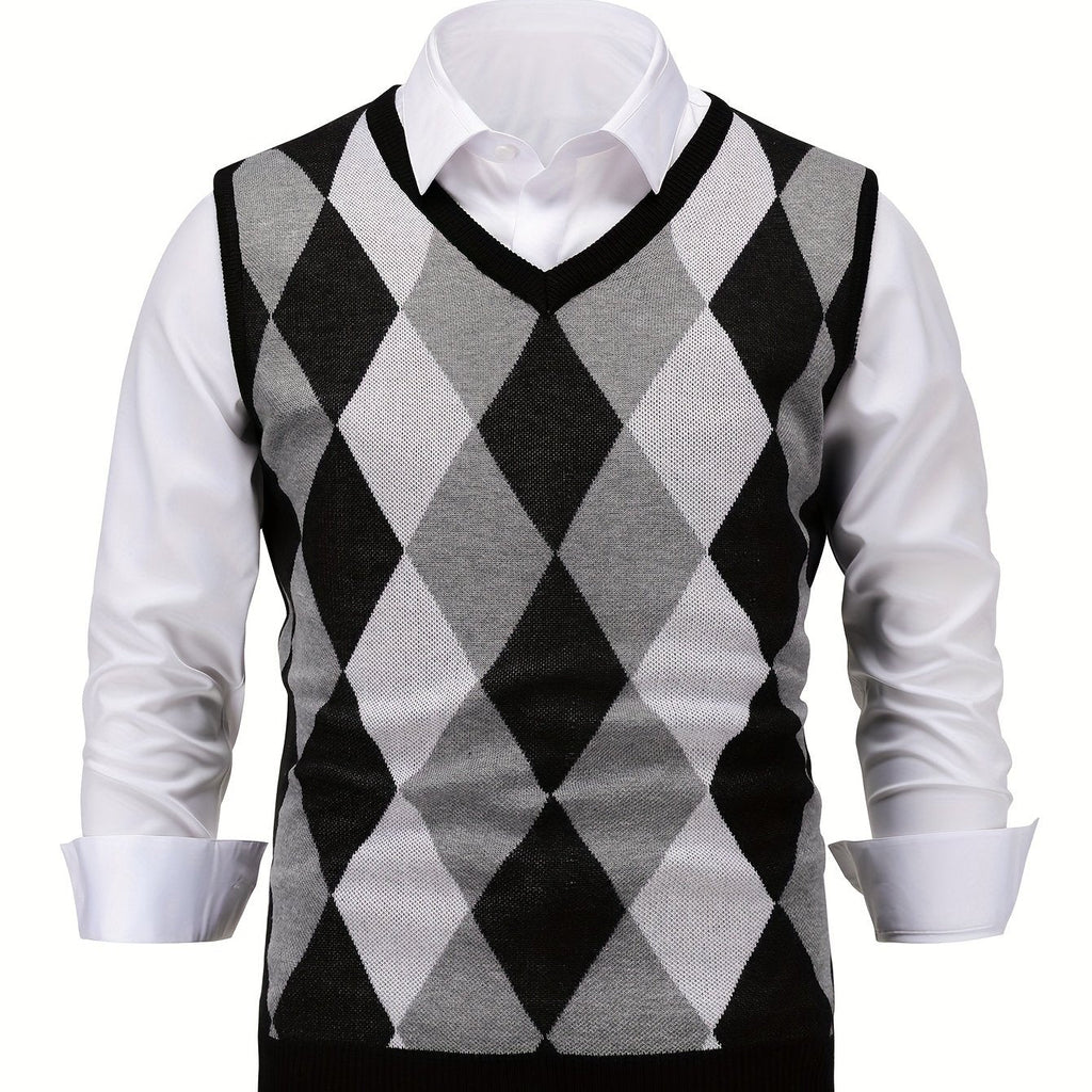 Men’s Stylish Argyle Sweater Vest