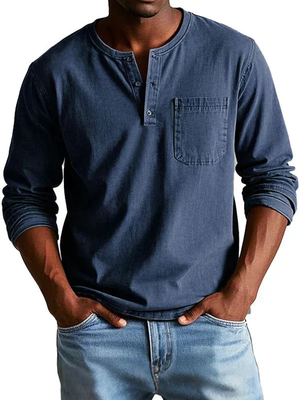 Men's Long-Sleeve Henley Shirt