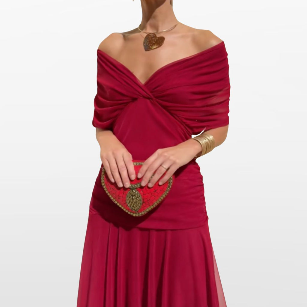 Women Off Shoulder Elegant Midi Dress