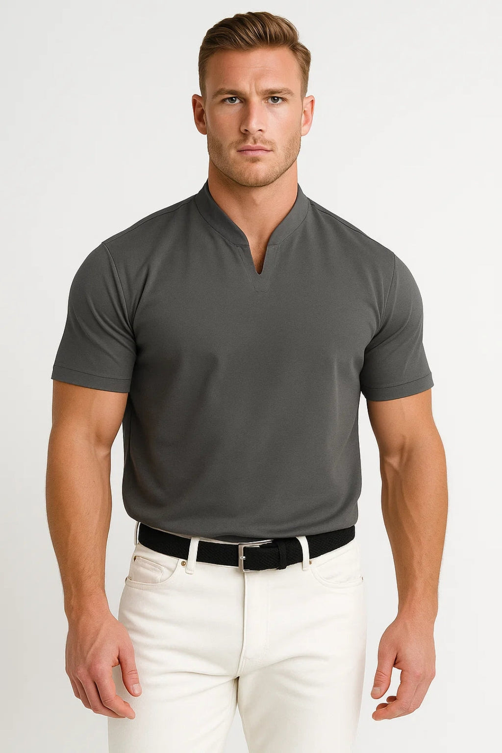 Men's Stand Collar Casual Tee