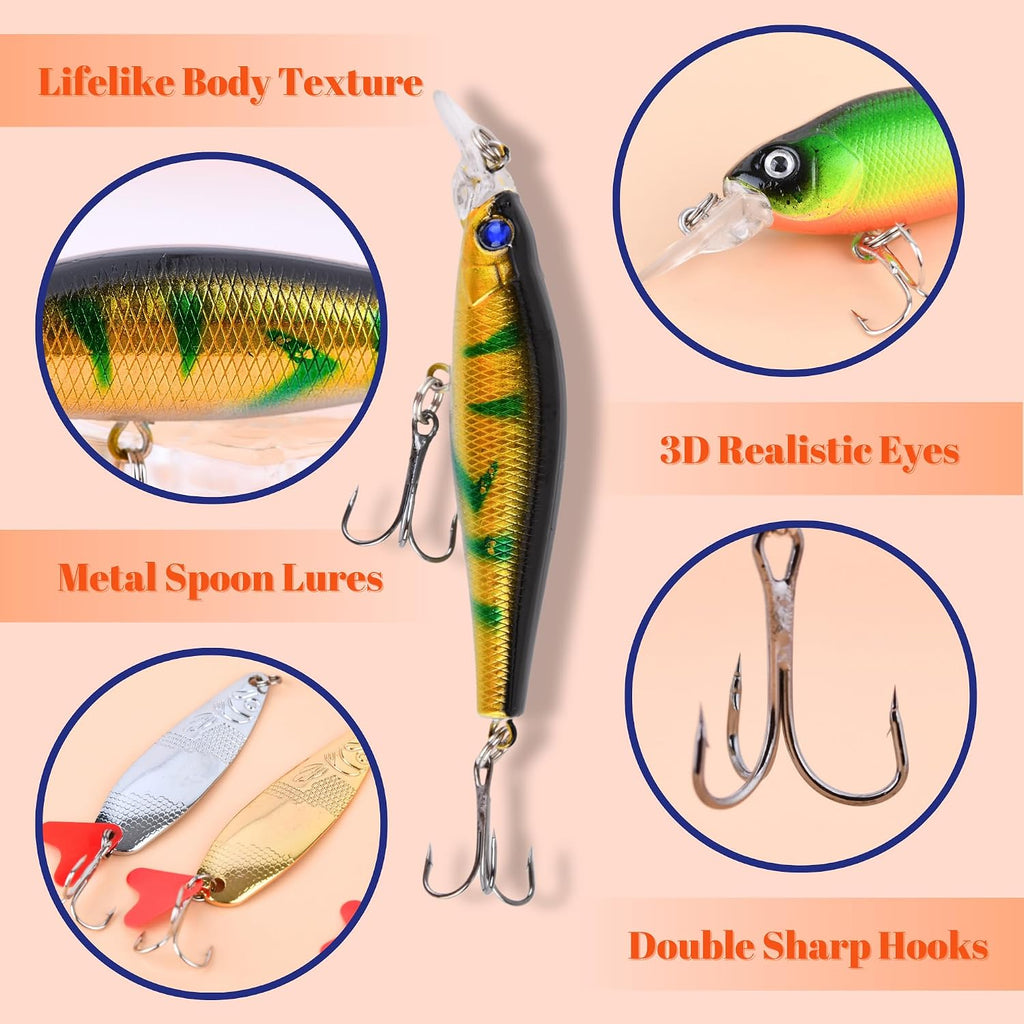 Fishing Lure Advent Calendar 24-Piece Christmas Gift