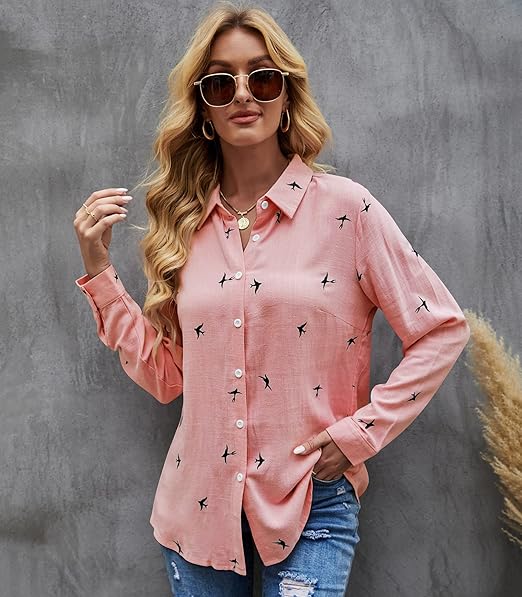 Women's Bird Print Shirt