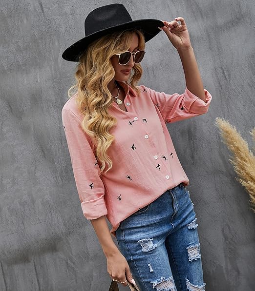 Women's Bird Print Shirt