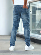 Men’s Distressed Slim-Leg Jeans