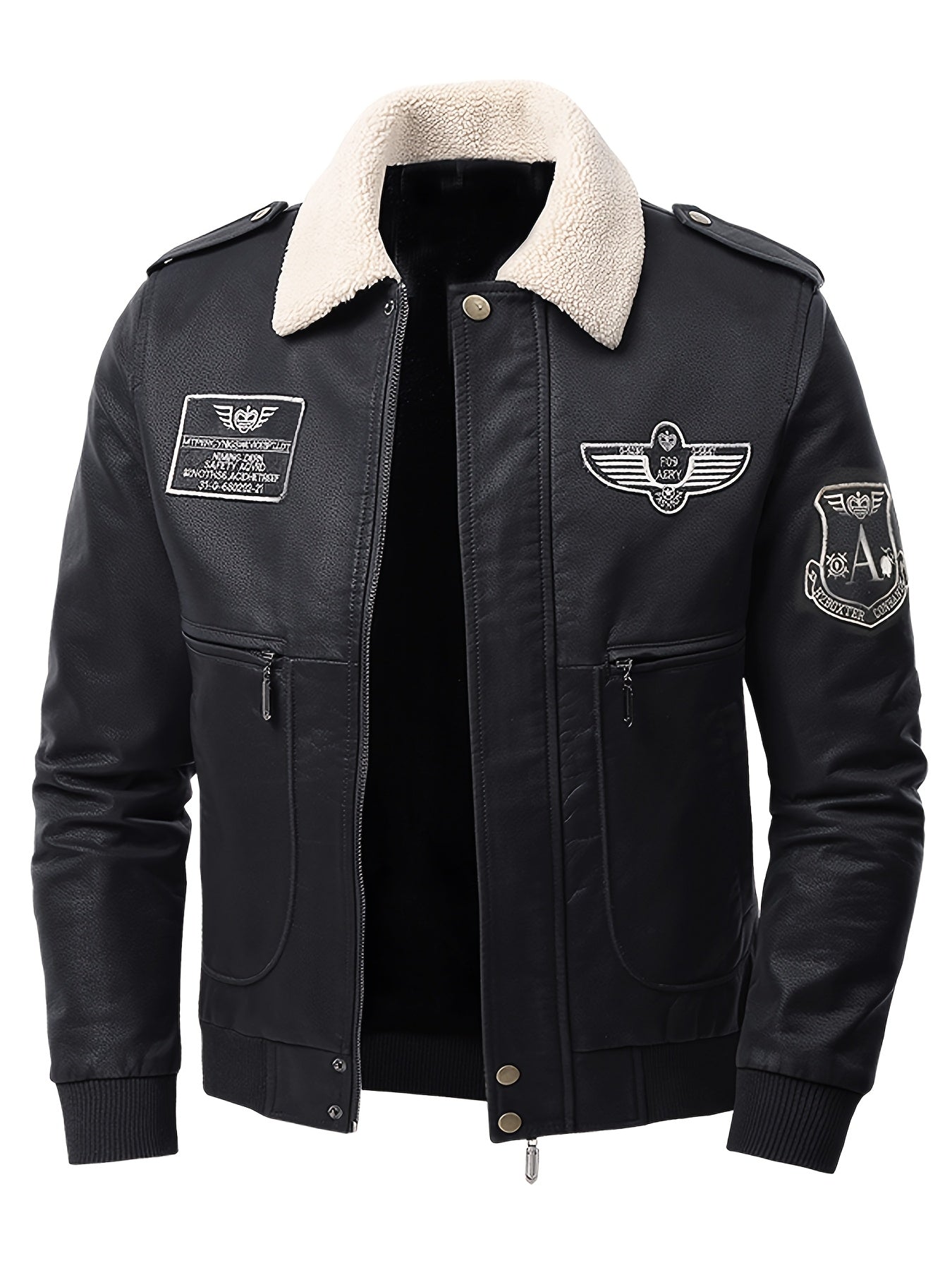Men’s Aviator Jacket with Contrast Collar