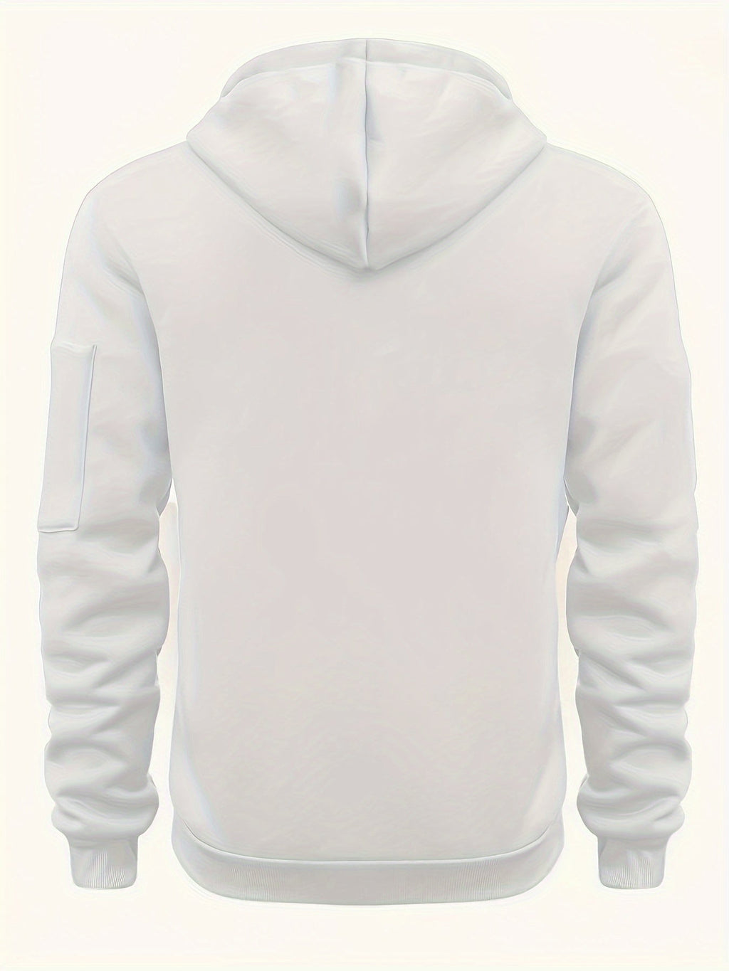 Men's Full-Zip Hooded Sweatshirt with Sleeve Detail