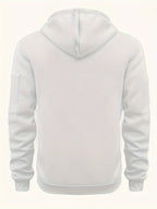 Men's Full-Zip Hooded Sweatshirt with Sleeve Detail
