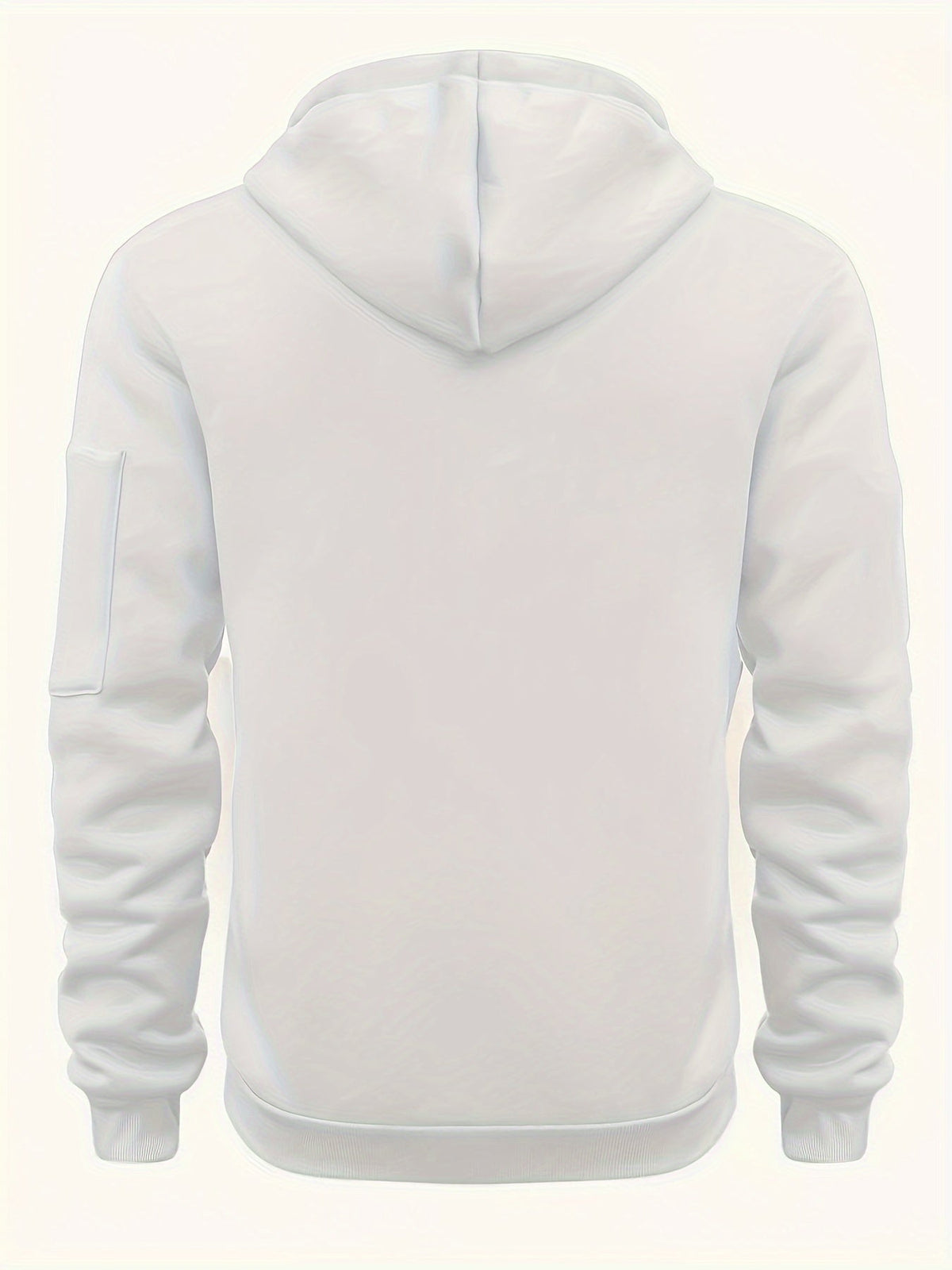 Men's Full-Zip Hooded Sweatshirt with Sleeve Detail