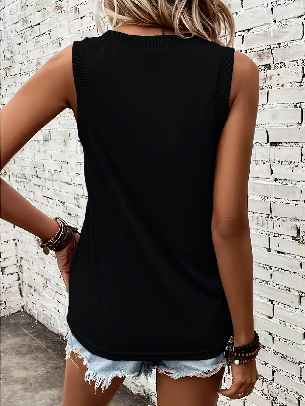 Women's V Neck Sleeveless Top
