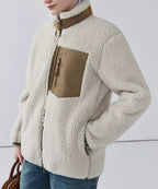 Women's Textured Zip-Front Jacket with Stand Collar