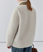 Women's Textured Zip-Front Jacket with Stand Collar