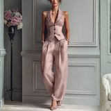 Women’s Vest and Wide-Leg Pant Set