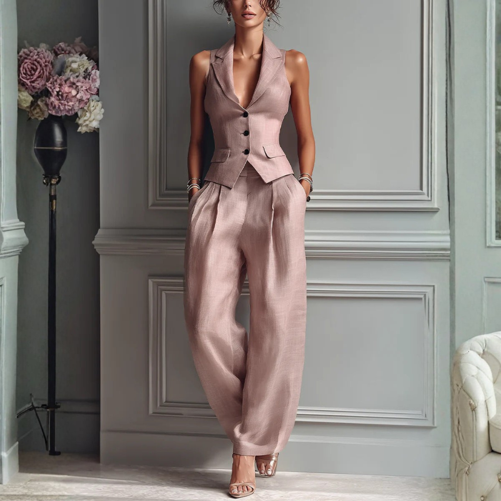 Women’s Vest and Wide-Leg Pant Set